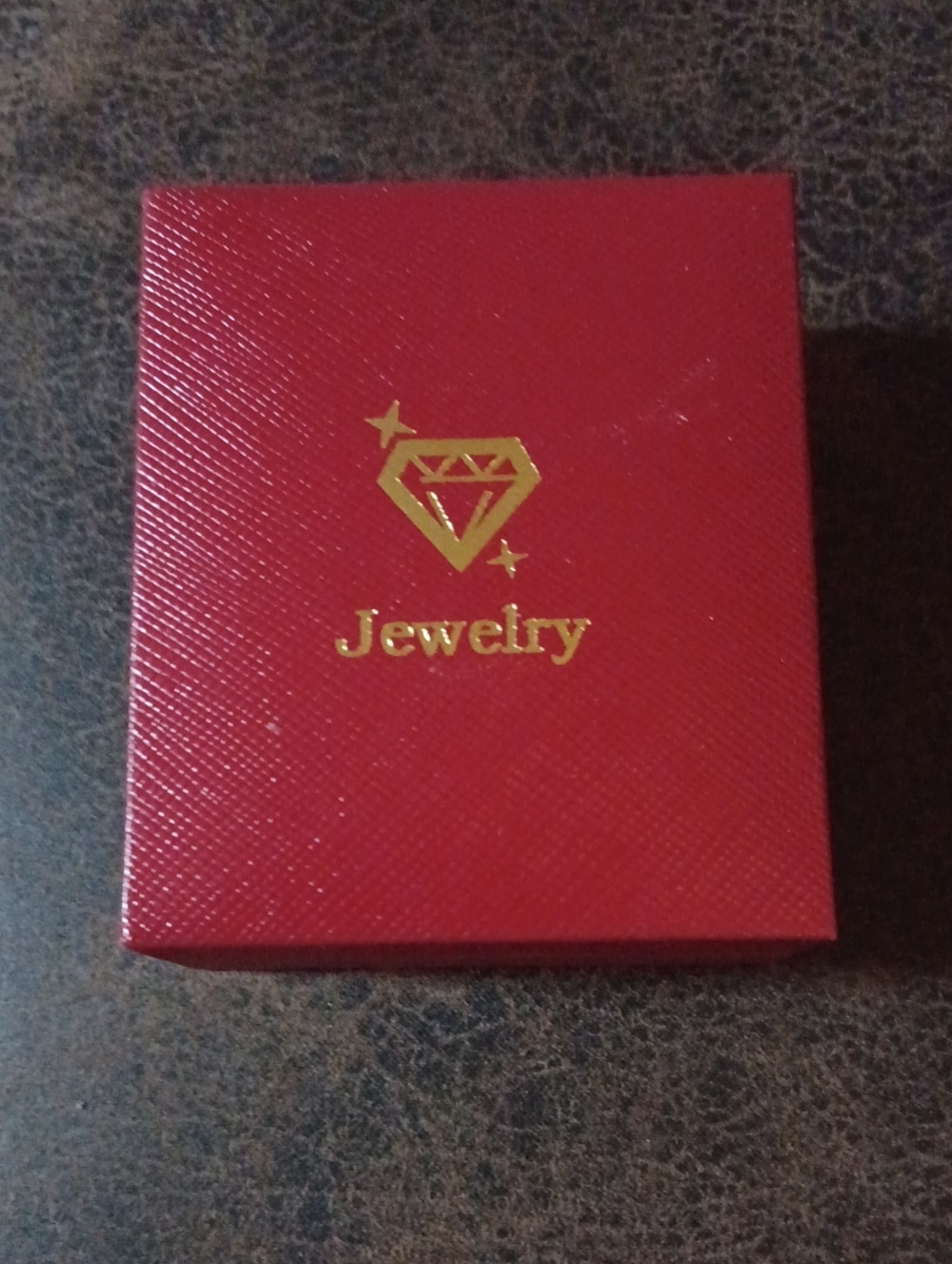 4/$30 New Red Jewelry Gift Box with Gold Logo, Card & Cloth